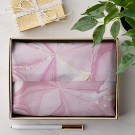 Papel De Seda Padrão Abstrato de Geodo de Mármore Rosa Dourado