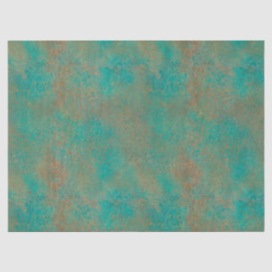 Papel De Seda Padrão Abstrato de Teal de Cobre do Sudoeste