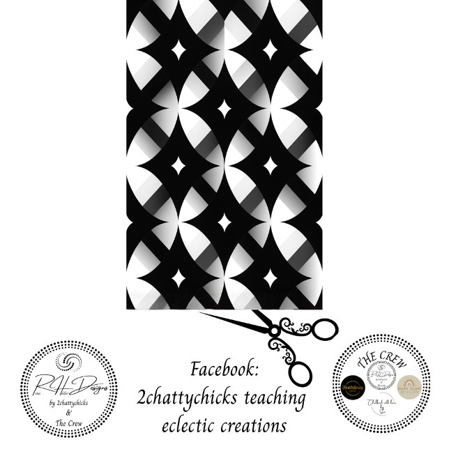 Papel De Seda Padrão Abstrato Geométrico Preto Branco Decoupage  (Criador carregado)