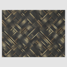 Papel De Seda Padrão Abstrato Geométrico Preto Dourado Contempor