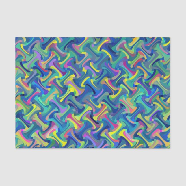 Papel De Seda Padrão Abstrato Multi-Colorido (Frente )