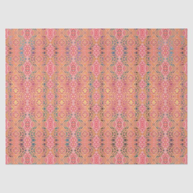 Papel De Seda padrão abstrato rosa (Frente )