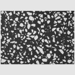 Papel De Seda Padrão abstrato Terrazzo Mosaico preto e branco