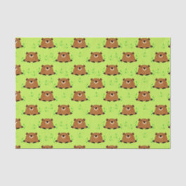 Papel De Seda Padrão Adorável de Groundhog Woodland