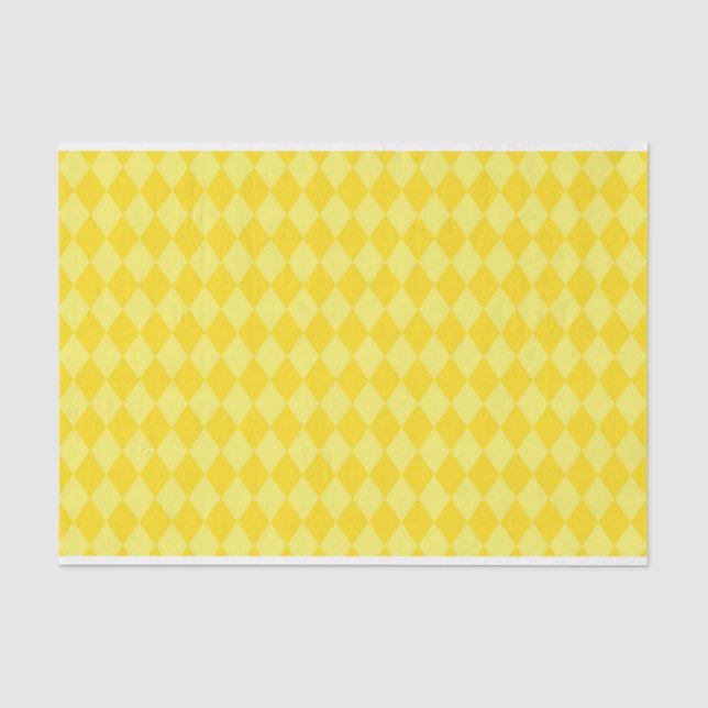 PAPEL DE SEDA PADRÃO AMARELO DE DIAMOND MARDI GRAS (Frente )
