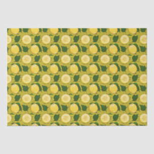 Papel De Seda Padrão Amarelo de Limão de Aquarela