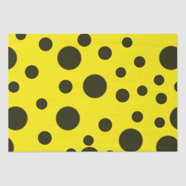 Papel De Seda Padrão amarelo preto simples moderno (Frente )