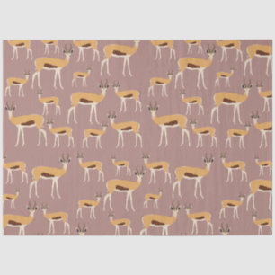 Papel De Seda Padrão Animal de Antílope Selvagem