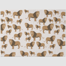 Papel De Seda Padrão Animal do Leão Selvagem