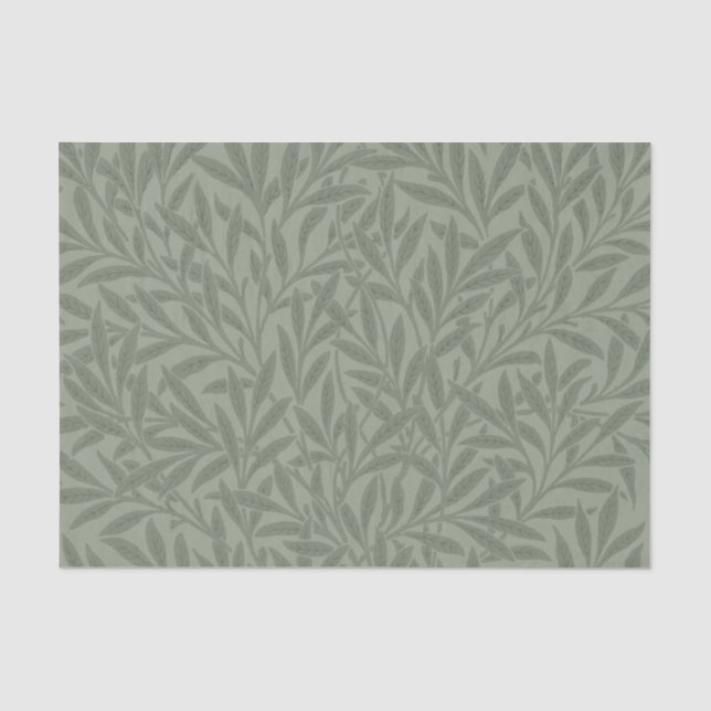 Papel De Seda Padrão Antigo de Salgueiro de William Morris em Ve (Frente )