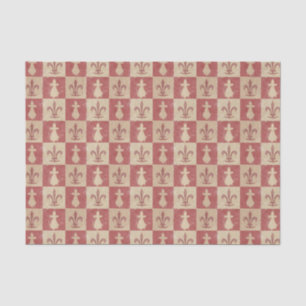Papel De Seda Padrão Antigo Fleur de Lis Medieval Francês