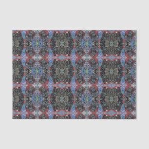 Papel De Seda Padrão Antiquado da Vintage - Nuvem Vermelha Azul
