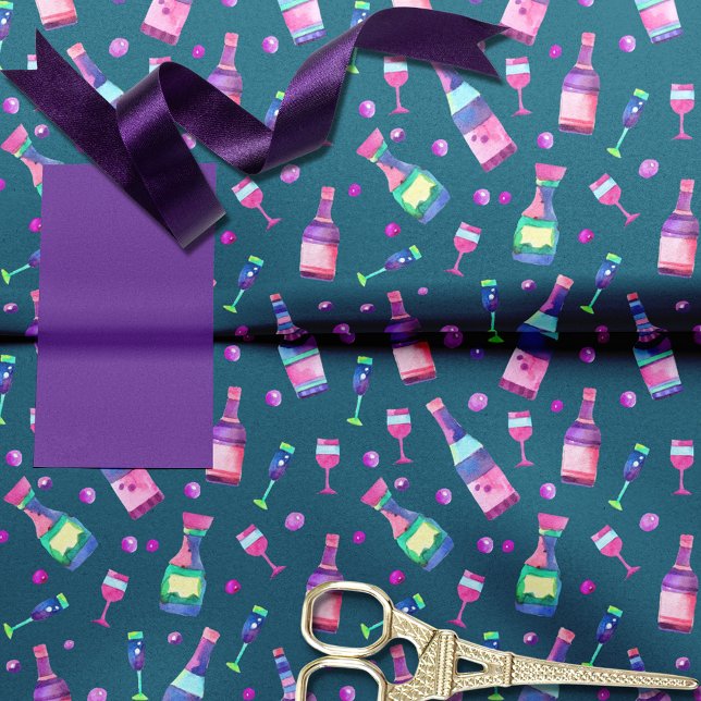 Papel De Seda Padrão Aquarela de Álcool | Azul Escuro (Criador carregado)