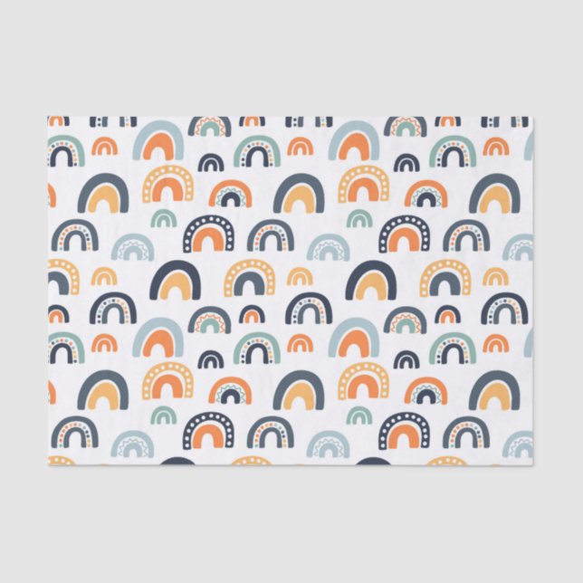 Papel De Seda Padrão Arco-íris Boho (Frente )