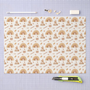 Papel De Seda Padrão Arco-íris Boho & Pedra Zen