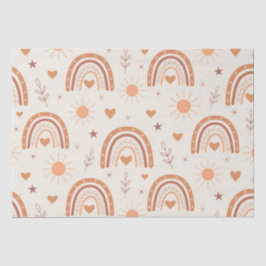 Papel De Seda Padrão arco-íris do Terracotta boho