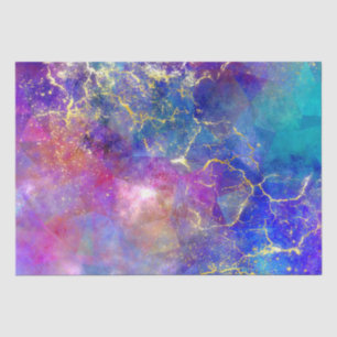 Papel De Seda Padrão Arco-íris Ombre e Opala de Fogo Dourada