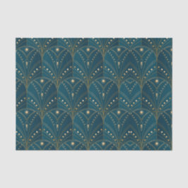Papel De Seda padrão Art Deco com formas geométricas douradas