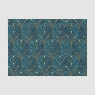 Papel De Seda padrão Art Deco com formas geométricas douradas