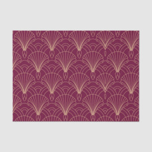 Papel De Seda padrão Art Deco com motivos de leque geométricos d