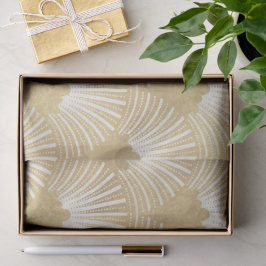 Papel De Seda Padrão Art-deco Elegante em Dourado e Branco