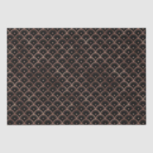 Papel De Seda Padrão Art Déco Elegante em Grade Concêntrica Dour