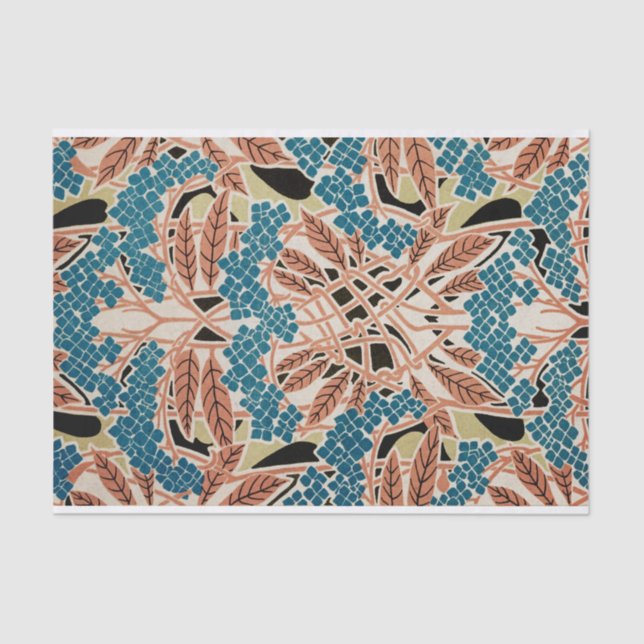 Papel De Seda Padrão Art Nouveau #12 (Frente )