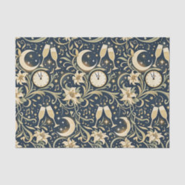 Papel De Seda Padrão Art Nouveau de Ano Novo ao Luar