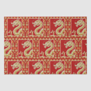 Papel De Seda Padrão asiático moderno de Ano Novo chinês feliz