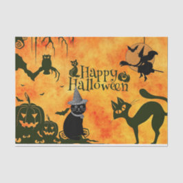 Papel De Seda Padrão Assustador de Halloween Decoupage