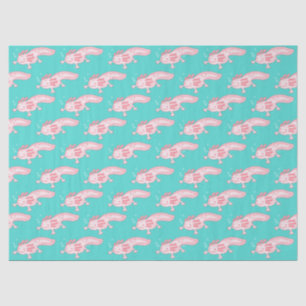 Papel De Seda Padrão Axolotl rosa