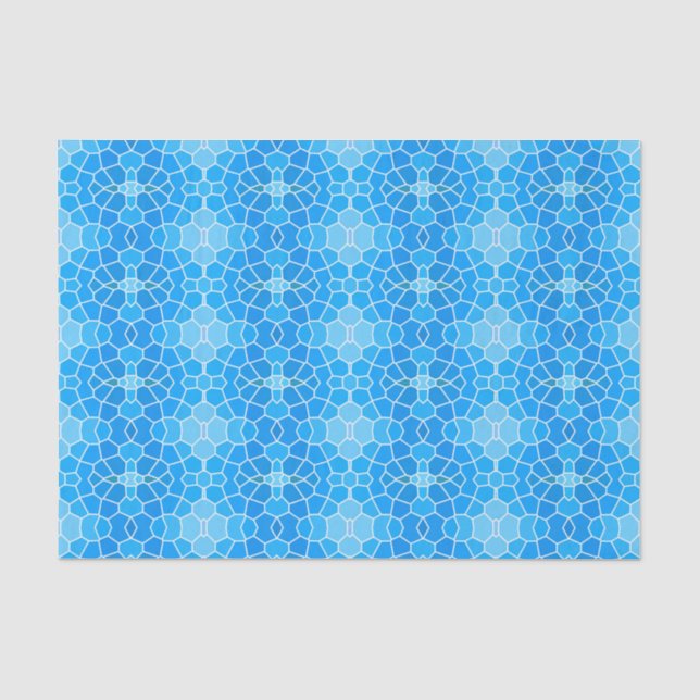 Papel De Seda Padrão Azul  (Frente )