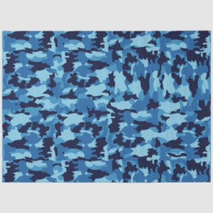 Papel De Seda Padrão azul de camuflagem do exército