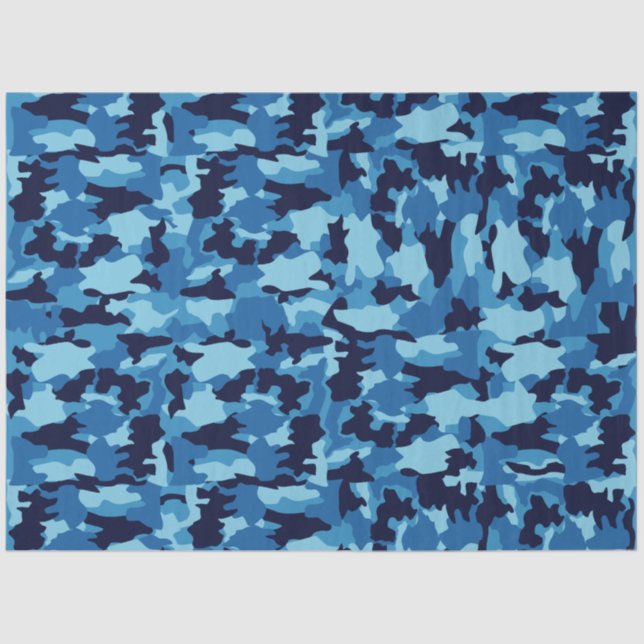 Papel De Seda Padrão azul de camuflagem do exército (Frente )