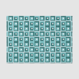 Papel De Seda Padrão Azul dos Quadrados Geométricos