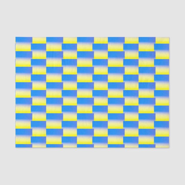 Papel De Seda Padrão azul e amarelo Ucrânia inspirado na paz (Frente )