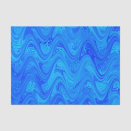 Papel De Seda Padrão Azul Marbling