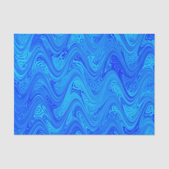 Papel De Seda Padrão Azul Marbling (Frente )