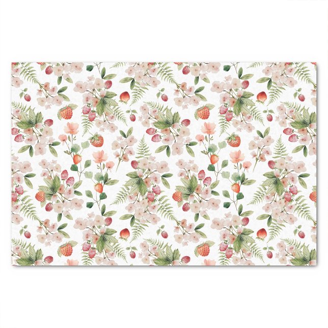 Papel De Seda Padrão Berry (Floral Berry Pattern Tissue Paper by Painted Paperie
)