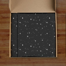 Papel De Seda Padrão Black Midnight Sky Star