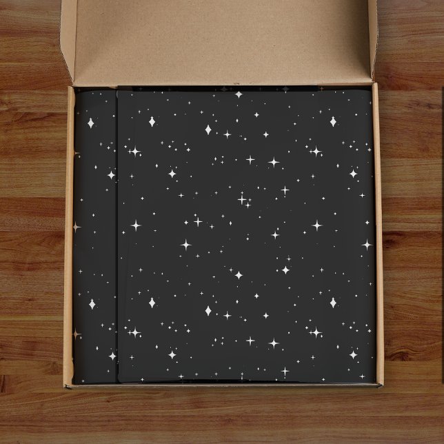 Papel De Seda Padrão Black Midnight Sky Star (Black Midnight Night Sky Star Pattern Tissue Paper
)