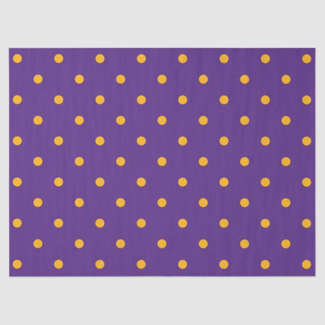 Papel De Seda Padrão Bolinhas pequeno: Roxo e Dourado (Frente )