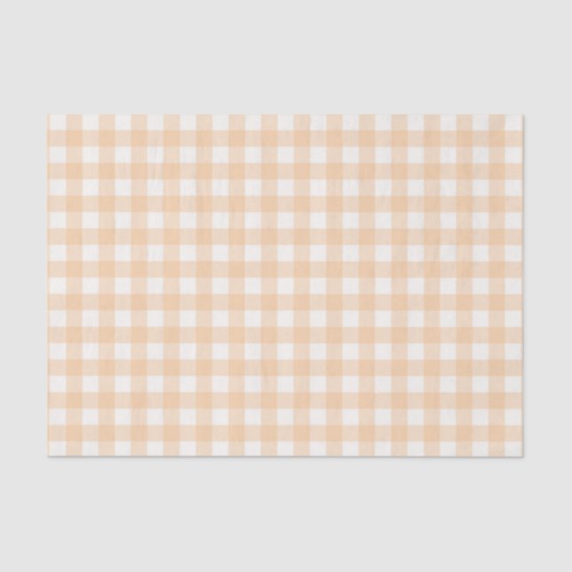 Papel De Seda Padrão bonito Pale Gingham Verificado (Frente )