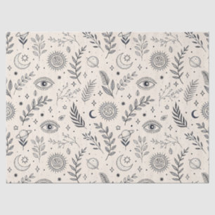 Papel De Seda Padrão Botânico Celestial (5)