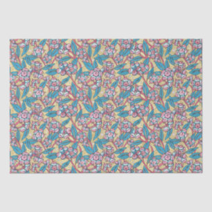 Papel De Seda Padrão Botânico da Planta Australiana Eucalyptus S