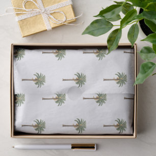 Papel De Seda Padrão Botânico de Palmeira Real Chic Costeira