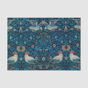 Papel De Seda Padrão Botânico e Pássaro Floral do Abstrato da Vi