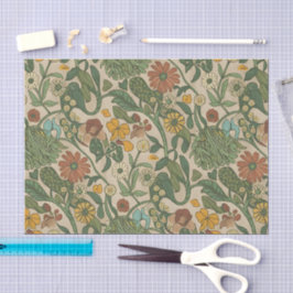 Papel De Seda Padrão botânico vintage contínuo