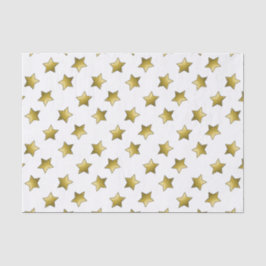 Papel De Seda Padrão branco das estrelas douradas Elegantes