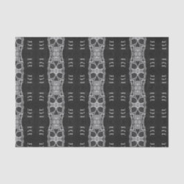 Papel De Seda Padrão Branco E Preto Da Cabeça Do Crânio Gótico